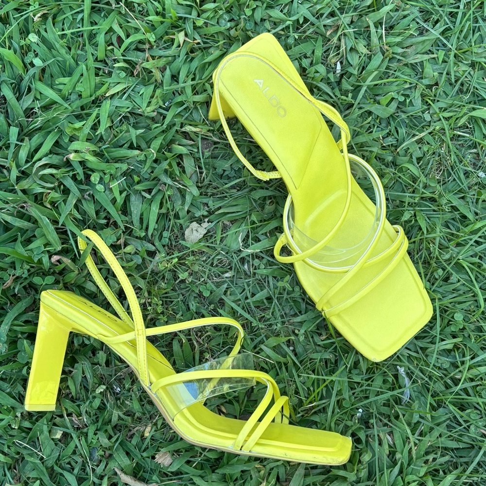 Aldo Bright Yellow Strappy Heels
